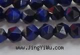 CNG6542 15.5 inches 6mm faceted nuggets blue tiger eye beads