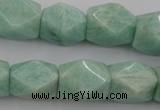CNG657 15.5 inches 13*18mm faceted nuggets amazonite beads