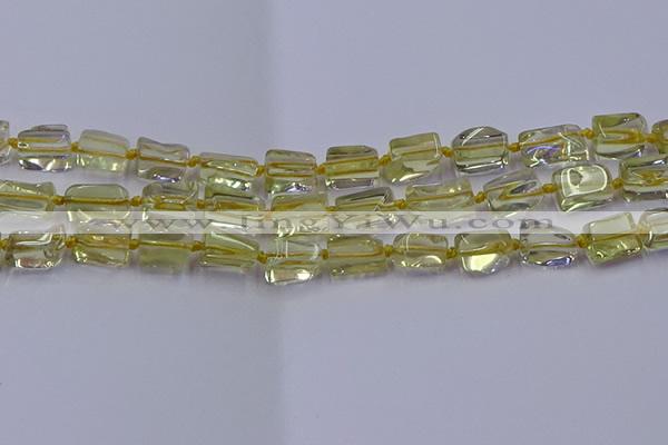 CNG6806 15.5 inches 5*8mm - 8*12mm nuggets lemon quartz beads