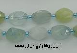 CNG6920 15.5 inches 8*12mm - 12*16mm faceted nuggets aquamarine beads