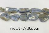 CNG6951 15.5 inches 22*30mm - 30*40mm freeform blue chalcedony beads