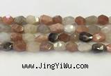 CNG6966 10*12mm - 11*16mm faceted nuggets mixed moonstone beads