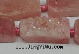 CNG7014 15.5 inches 10*28mm - 12*30mm freeform druzy agate beads