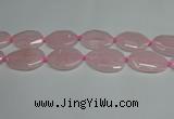 CNG7088 15.5 inches 25*35mm - 35*45mm faceted freeform rose quartz beads