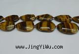 CNG7101 25*35mm - 35*45mm faceted freeform yellow tiger eye beads