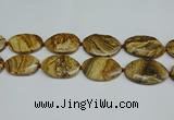 CNG7105 25*35mm - 35*45mm faceted freeform picture jasper beads