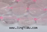 CNG7131 15.5 inches 6*10mm - 10*14mm faceted nuggets rose quartz beads