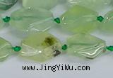 CNG7133 15.5 inches 6*10mm - 10*14mm faceted nuggets prehnite beads