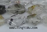 CNG7134 6*10mm - 10*14mm faceted nuggets green ghost quartz beads