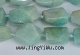 CNG7136 6*10mm - 10*14mm faceted nuggets Brazilian amazonite beads