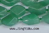 CNG7137 6*10mm - 10*14mm faceted nuggets green aventurine beads