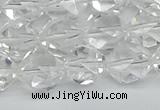 CNG7212 15.5 inches 10mm faceted nuggets white crystal beads