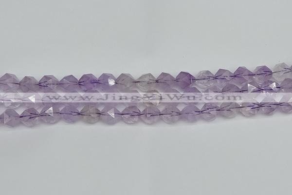 CNG7217 15.5 inches 10mm faceted nuggets amethyst beads wholesale