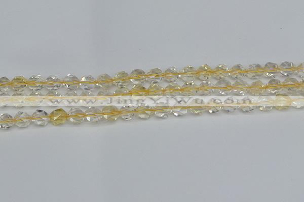 CNG7230 15.5 inches 6mm faceted nuggets citrine gemstone beads