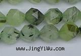 CNG7241 15.5 inches 8mm faceted nuggets green rutilated quartz beads