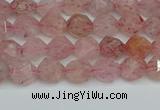 CNG7255 15.5 inches 6mm faceted nuggets strawberry quartz beads