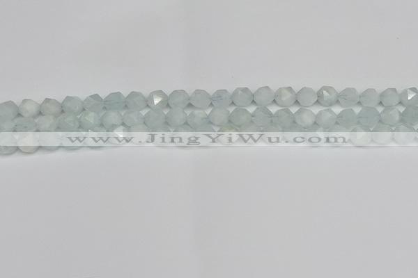 CNG7260 15.5 inches 6mm faceted nuggets aquamarine beads