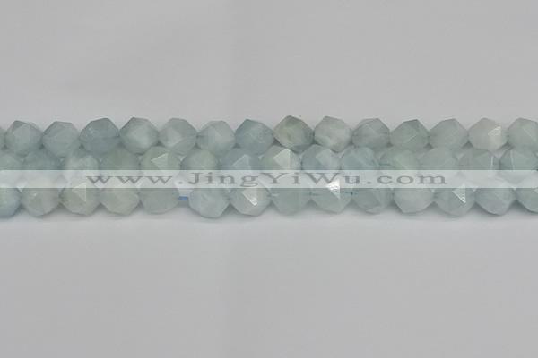 CNG7262 15.5 inches 10mm faceted nuggets aquamarine beads