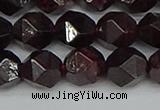 CNG7278 15.5 inches 12mm faceted nuggets red garnet beads