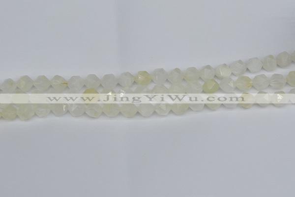 CNG7286 15.5 inches 8mm faceted nuggets white moonstone beads