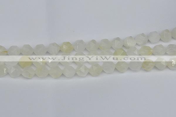 CNG7288 15.5 inches 12mm faceted nuggets white moonstone beads
