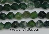 CNG7335 15.5 inches 6mm faceted nuggets moss agate beads