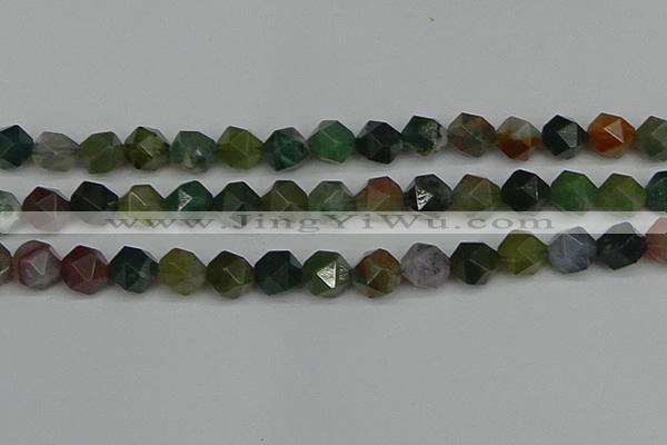 CNG7343 15.5 inches 12mm faceted nuggets Indian agate beads