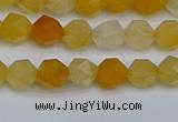 CNG7355 15.5 inches 6mm faceted nuggets yellow jade beads