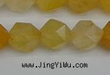 CNG7358 15.5 inches 12mm faceted nuggets yellow jade beads
