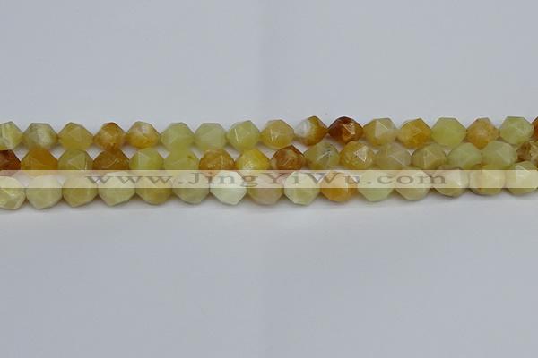 CNG7366 15.5 inches 8mm faceted nuggets yellow opal beads