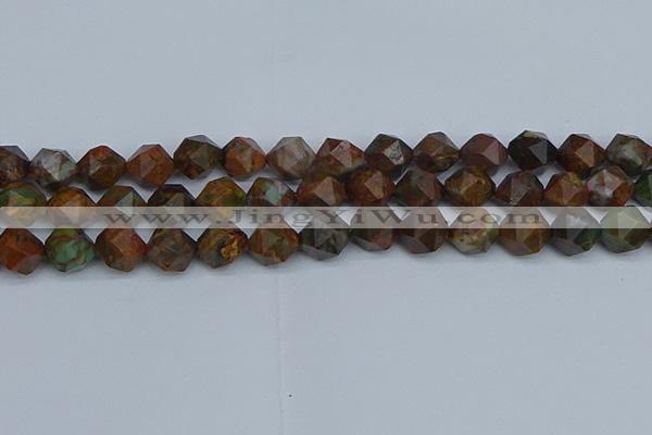 CNG7392 15.5 inches 10mm faceted nuggets green opal beads