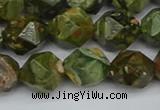 CNG7397 15.5 inches 10mm faceted nuggets rhyolite gemstone beads