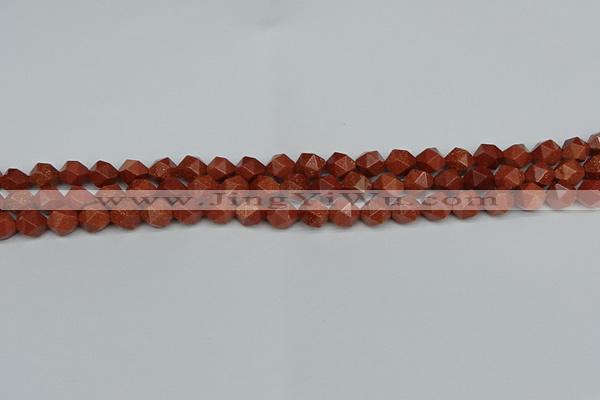 CNG7400 15.5 inches 6mm faceted nuggets goldstone beads