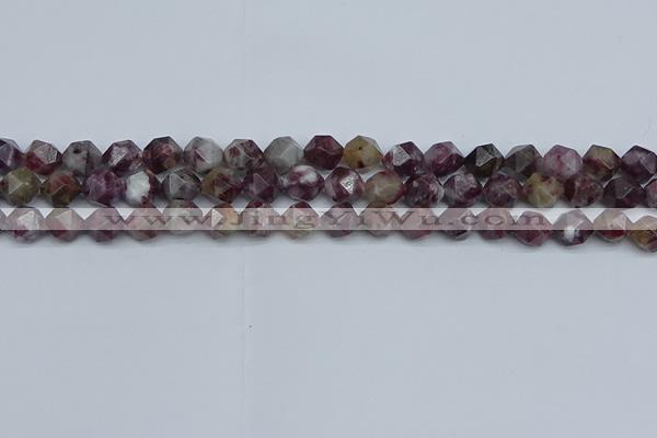 CNG7410 15.5 inches 6mm faceted nuggets tourmaline beads