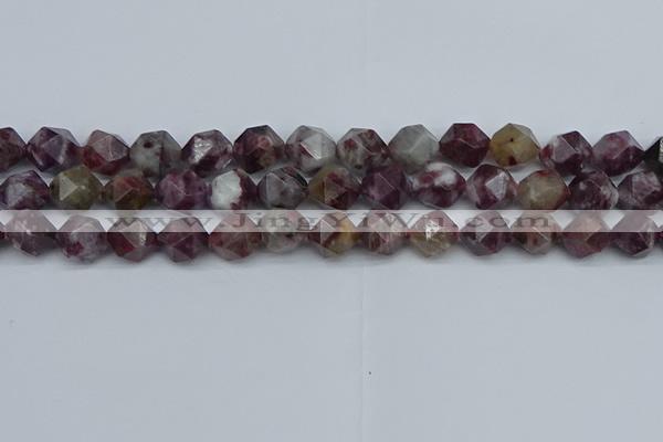 CNG7412 15.5 inches 10mm faceted nuggets tourmaline beads