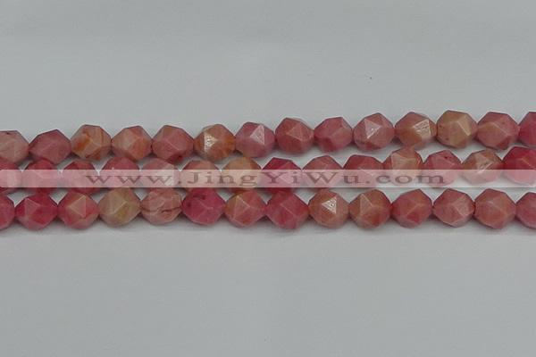CNG7422 15.5 inches 10mm faceted nuggets rhodochrosite beads