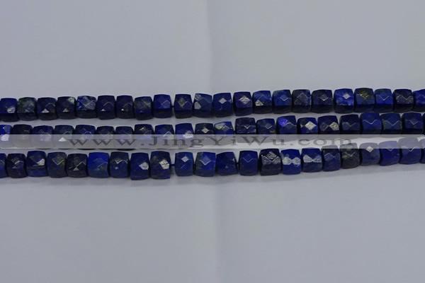 CNG7489 15.5 inches 8*8mm faceted nuggets lapis lazuli beads