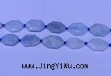 CNG7511 15.5 inches 25*35mm - 30*40mm faceted freeform aquamarine beads