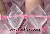 CNG7701 13*20mm - 15*25mm faceted freeform rose quartz beads
