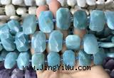 CNG7770 13*18mm - 15*25mm faceted freeform amazonite beads