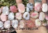 CNG7780 13*18mm - 15*25mm faceted freeform pink opal beads