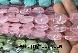 CNG7801 13*18mm - 18*25mm faceted freeform rose quartz beads