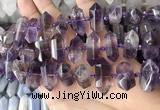 CNG7930 15.5 inches 8*22mm - 12*30mm faceted nuggets amethyst beads