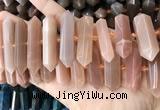 CNG7936 15.5 inches 10*22mm - 12*45mm faceted nuggets moonstone beads