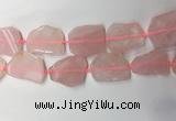 CNG7971 25*30mm - 35*45mm freeform rose quartz slab beads