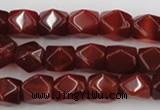 CNG802 15.5 inches 9*12mm faceted nuggets red agate gemstone beads