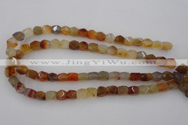 CNG803 15.5 inches 9*12mm faceted nuggets agate gemstone beads