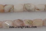 CNG824 15.5 inches 9*12mm faceted nuggets pink opal gemstone beads