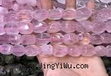 CNG8579 13*18mm - 15*20mm faceted nuggets rose quartz beads
