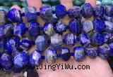 CNG8601 12*16mm - 13*18mm faceted nuggets lapis lazuli beads